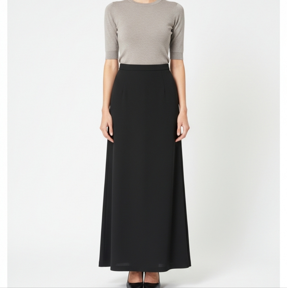 Vintage 60's Marjorie Hamilton Women's Black High Waisted Maxi Skirt‎